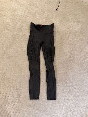 SPANX Black High-Waist Moto Leggings